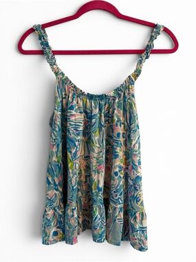 Lilly Pulitzer Multicolor Floral Ruffle-Hem Camisole Size Medium